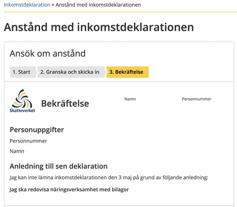 Anstånd deklaration